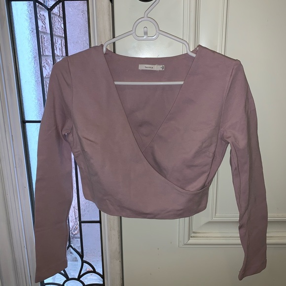Talula wrap long sleeve crop top - Picture 1 of 3